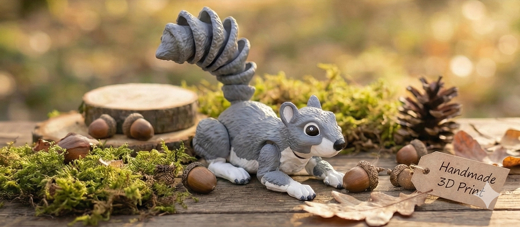 Artikuliertes Eichhörnchen – Mehrfarbiger 3D-Druck