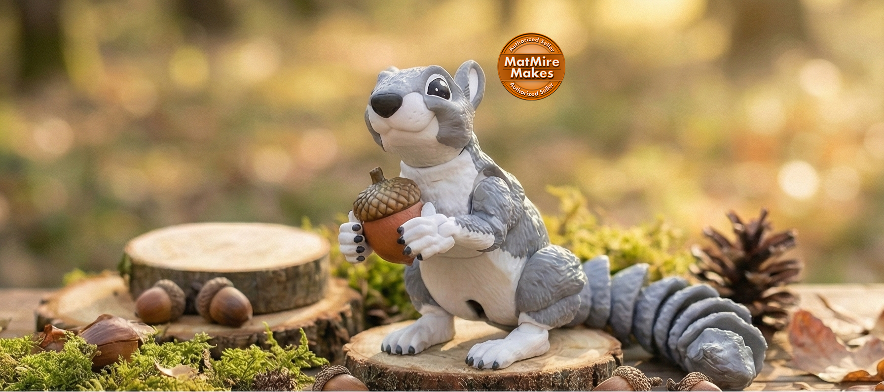 Artikuliertes Eichhörnchen – Mehrfarbiger 3D-Druck