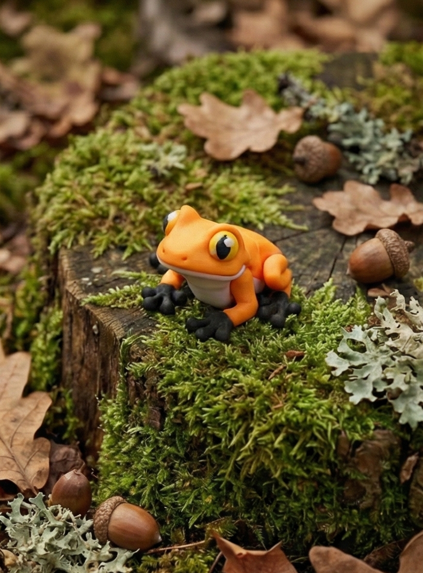 3D-Gedruckter Frosch-Magnet – Artikulierte Gelenke & Intensive Farben