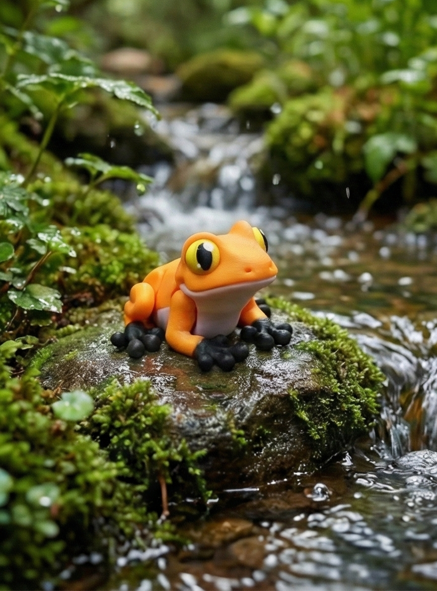 3D-Gedruckter Frosch-Magnet – Artikulierte Gelenke & Intensive Farben