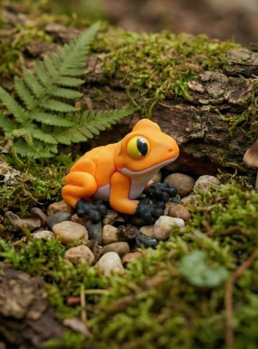 3D-Gedruckter Frosch-Magnet – Artikulierte Gelenke & Intensive Farben
