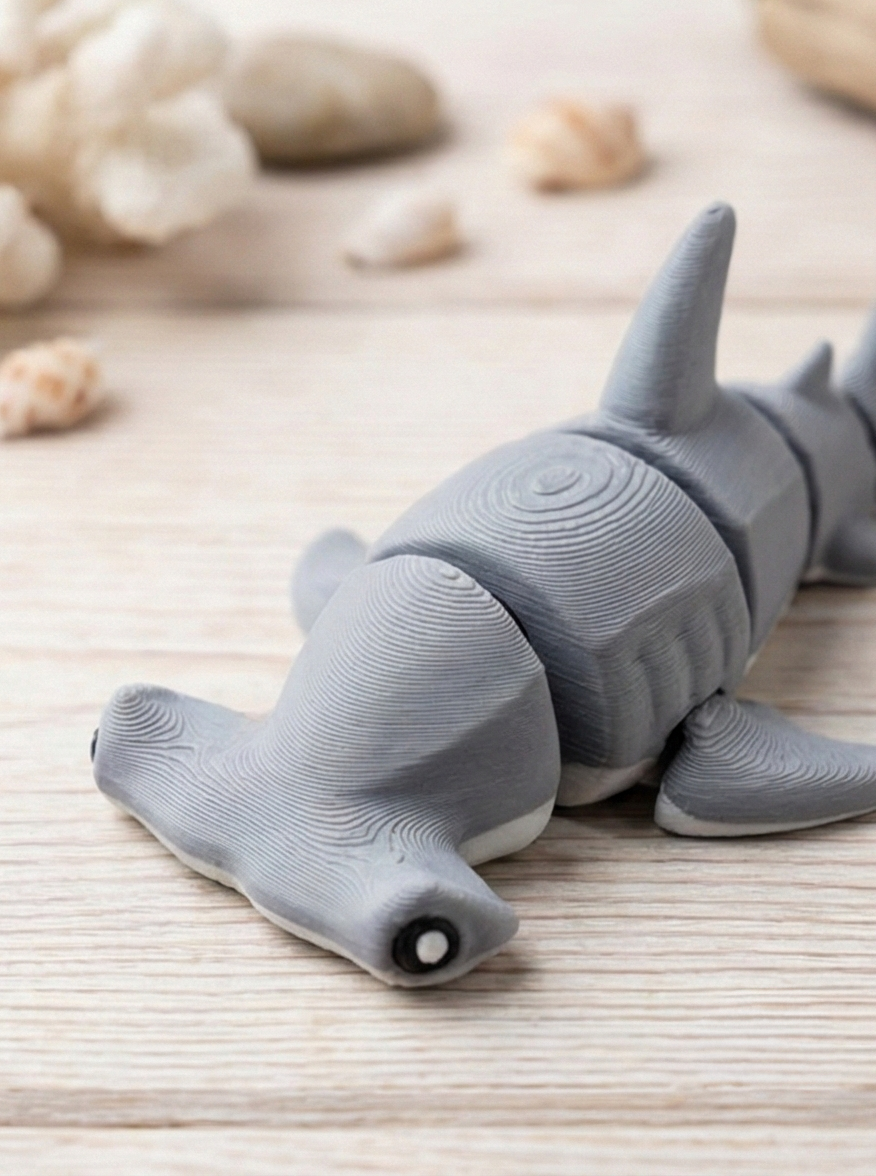 Beweglicher Hammerhai – Artikulierte 3D-Druck Gelenkfigur