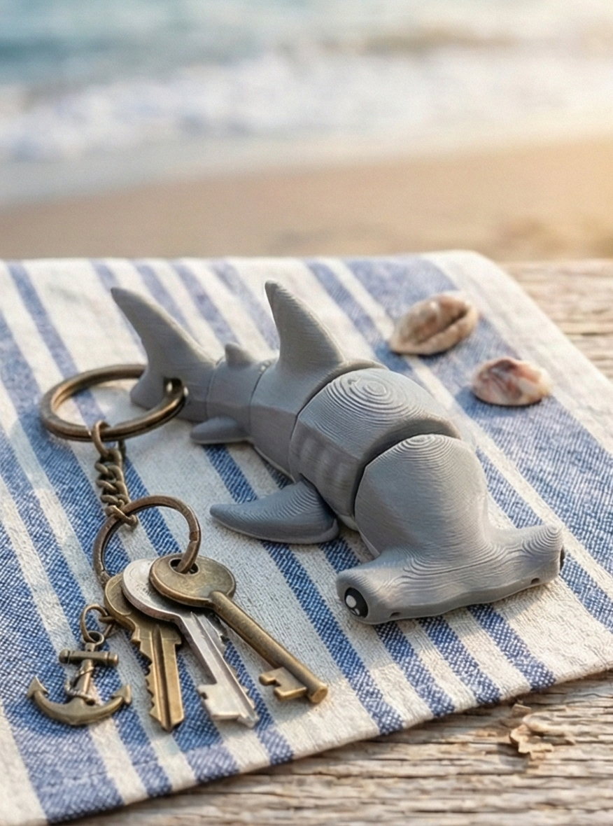 Beweglicher Hammerhai – Artikulierte 3D-Druck Gelenkfigur