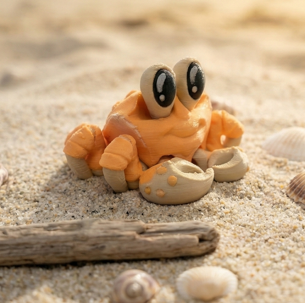 3D-Druck Gelenk-Krebs – Bewegliche Meeresfigur oder Schlüsselanhänger