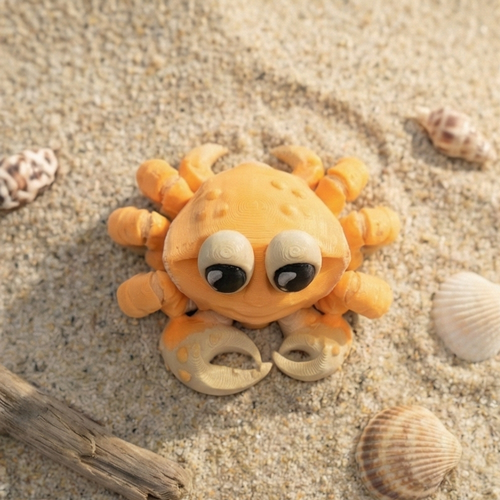 3D-Druck Gelenk-Krebs – Bewegliche Meeresfigur oder Schlüsselanhänger