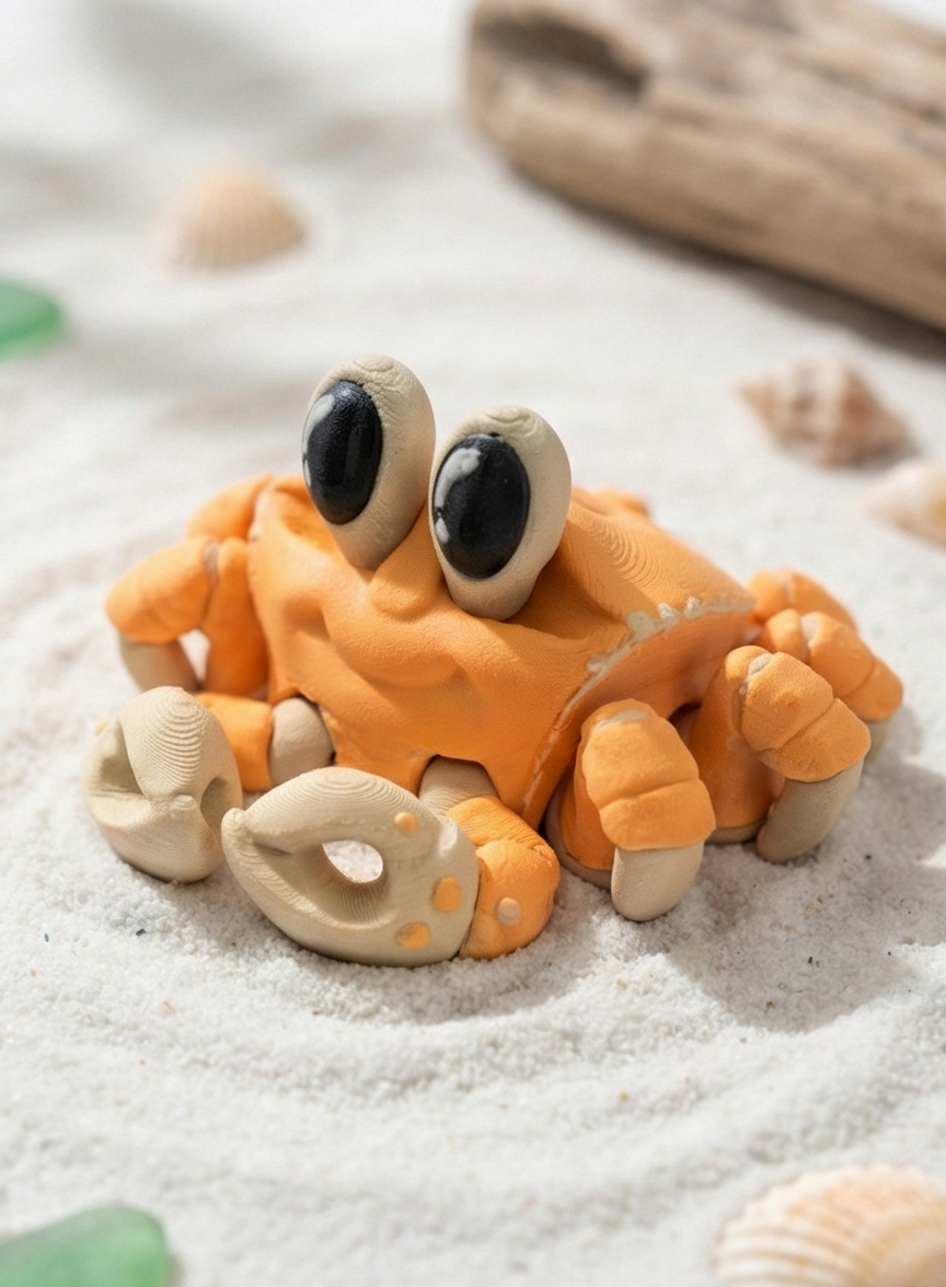 3D-Druck Gelenk-Krebs – Bewegliche Meeresfigur oder Schlüsselanhänger