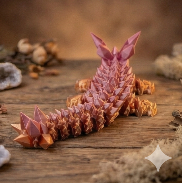 3D-Druck Kristalldrache – Silk Multicolor Unikat – Voll bewegliche Drachenfigur