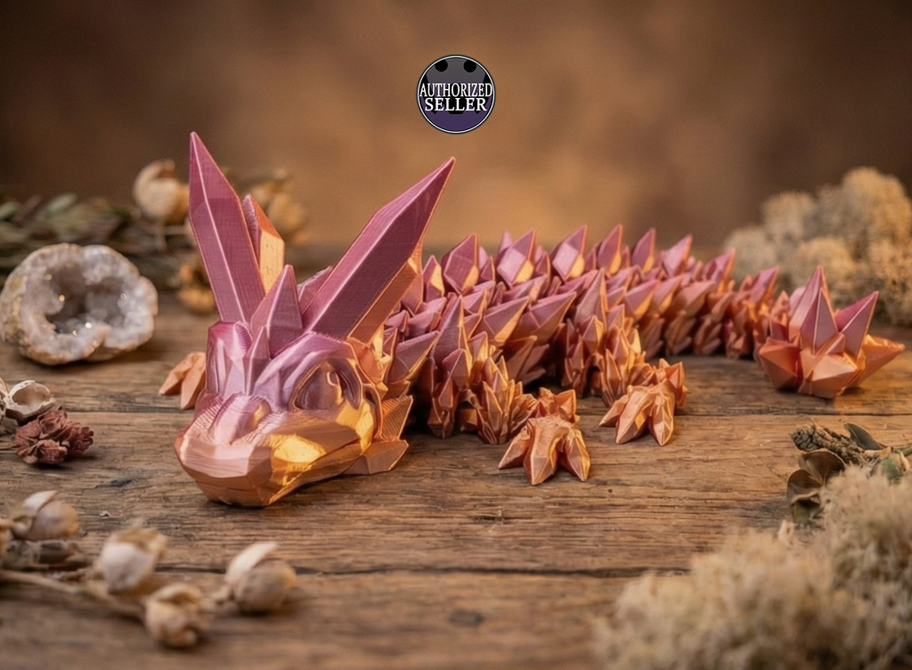 3D-Druck Kristalldrache – Silk Multicolor Unikat – Voll bewegliche Drachenfigur