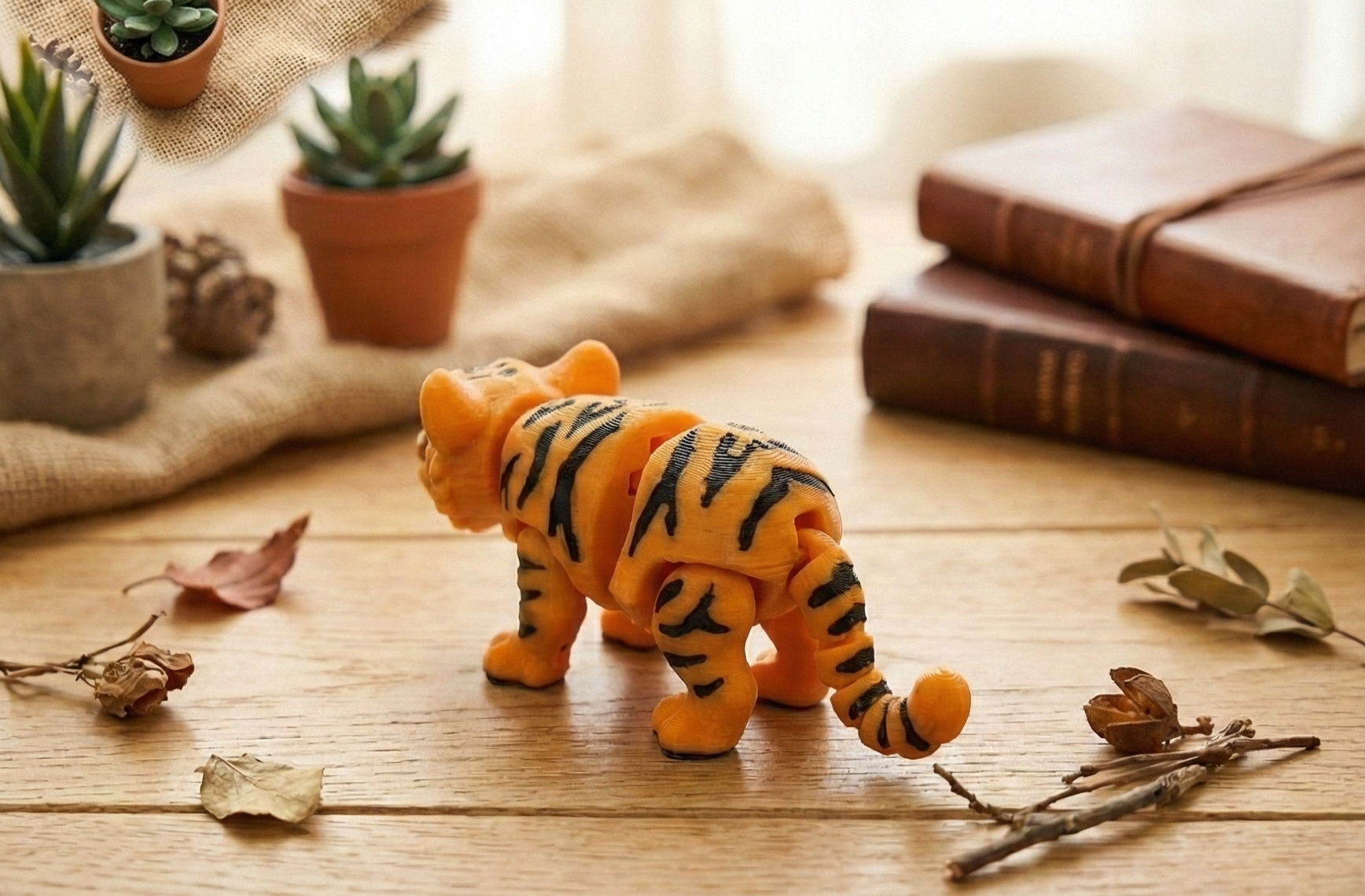 3D-Druck Gelenk-Tiger – Bewegliche Tierfigur mit realistischem Streifenmuster