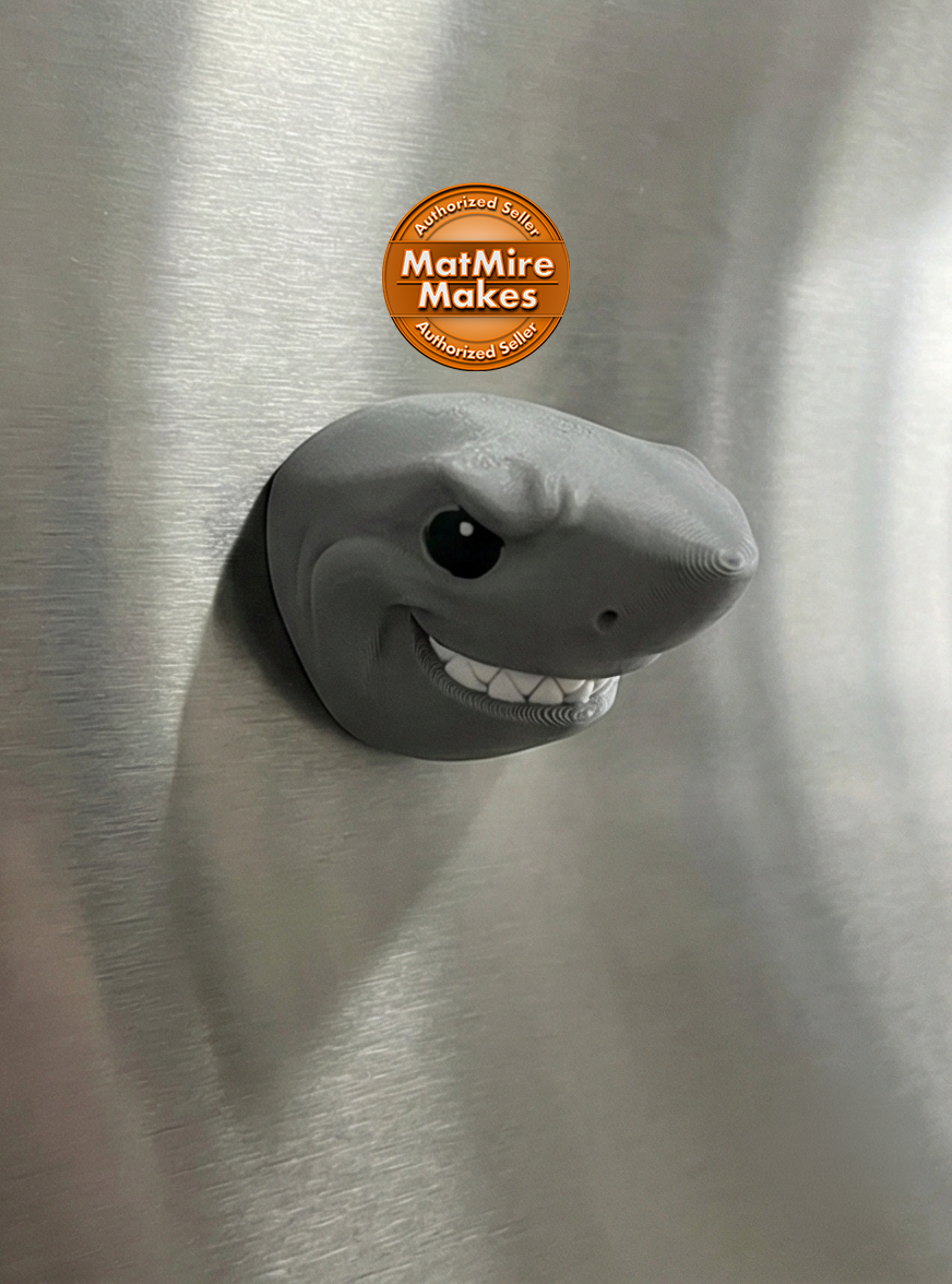 Bissiger Weisser Hai – Handgefertigter 3D-Druck Kühlschrankmagnet